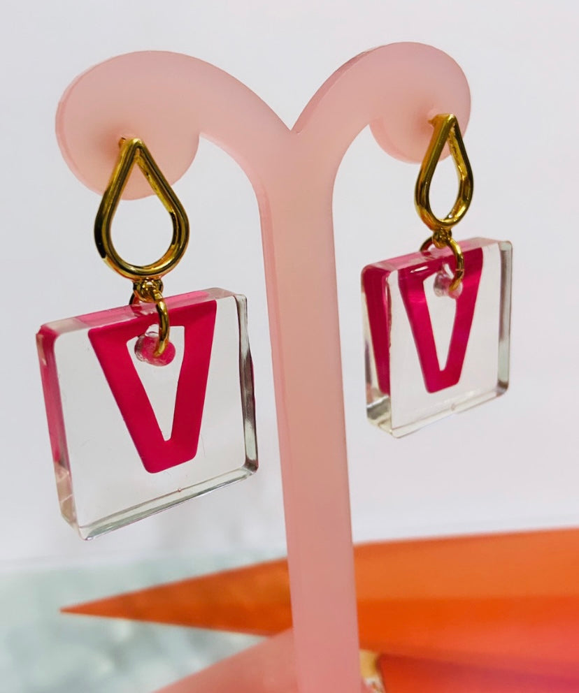 Aretes cubo rosa